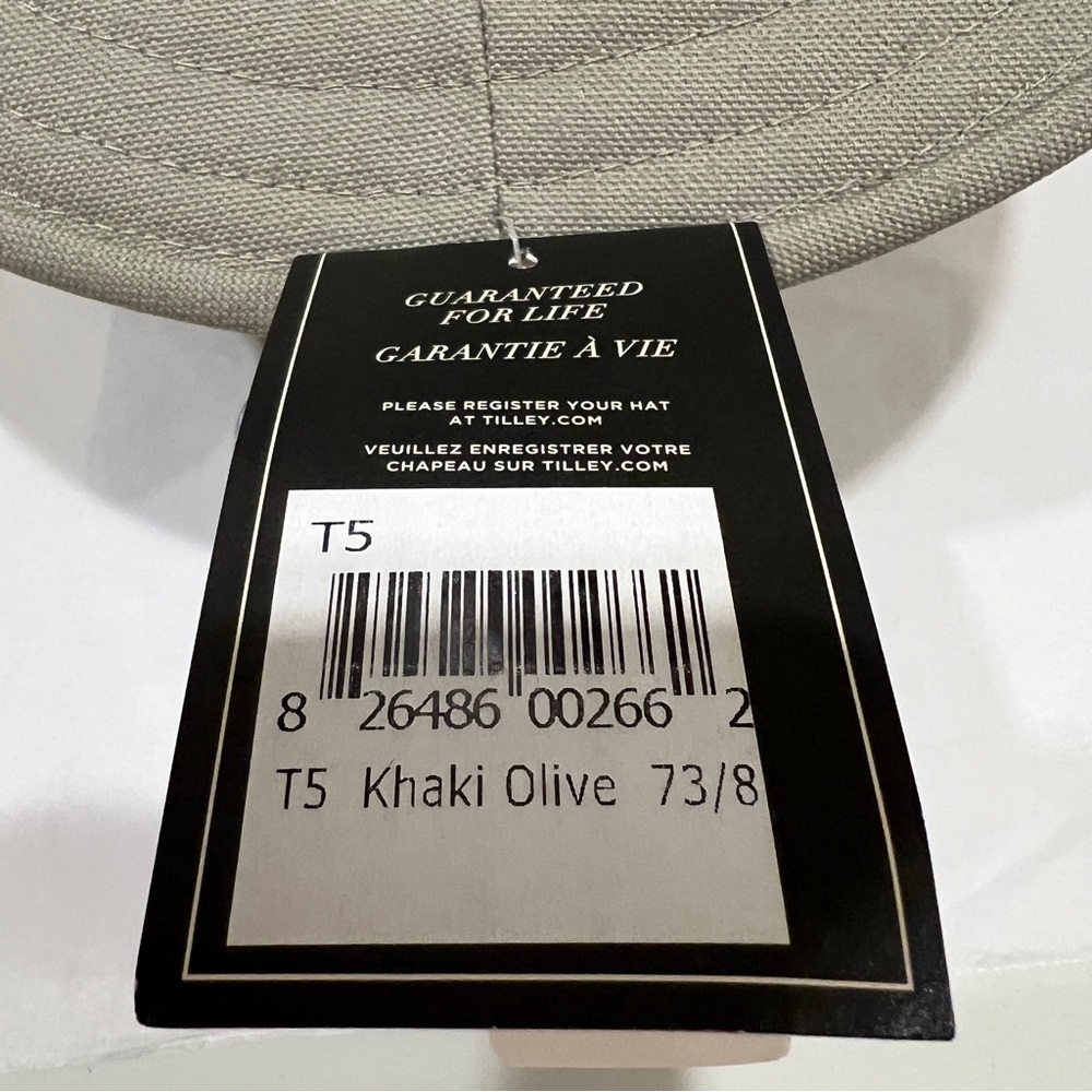 TILLEY T5 ADVENTURE HAT - KHAKI/OLIVE   - SIZE 7 3/8- NWT - UNISEX - Picture 6 of 11